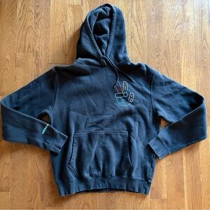 Adidas Black Hoodie with Peace Sign Logo